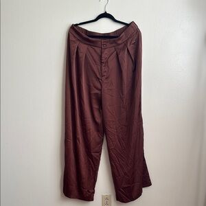 SHEIN Women's Brown Satin Pants